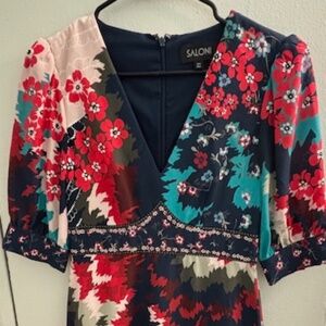 Saloni Short Ruffle Dress with a Sleeve